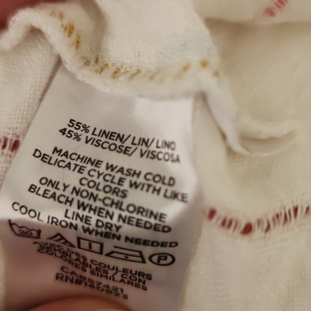 LOFT Linen Cream Colorful Striped Maxi Dress Tiered Striped Flowy Size 4 - Picture 8 of 8